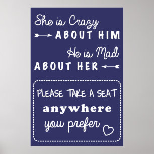 Neem een trouwbord voor een stoel poster