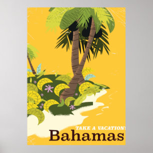 Neem een vakantie Bahamas vintage reisposter Poster