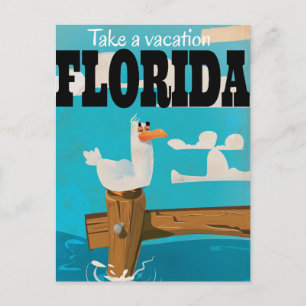 Neem een vakantie - Florida vintage reisposter. Briefkaart