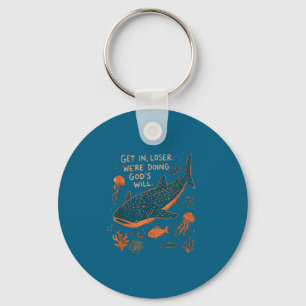 Neem een verliezer we doen Gods wil walvishaai oce Sleutelhanger