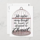 Neem elke gedachte, scriptie gevangen briefkaart (Voorkant / Achterkant)