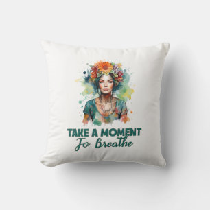 Neem even de tijd om Zen Flowers Yoga Meisje in te Kussen