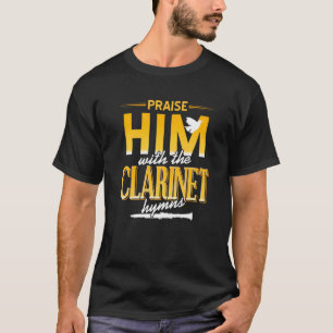 Neem hem op met de Clarinet Hymns Cool Retro Pres T-shirt