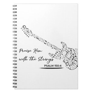 Neem hem op met de strings - psalm 150:4 notitieboek