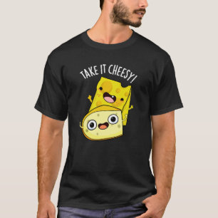 Neem het Cheesy Funny Food Pun Dark BG T-shirt