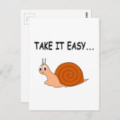 Neem het Easy Cute Cartoon Snail Briefkaart (Voorkant / Achterkant)