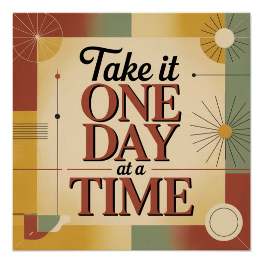 Neem het één dag tegelijk perfect poster (Voorkant)