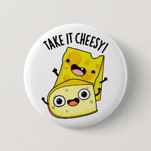 Neem het kaas komische voedsel grap ronde button 5,7 cm