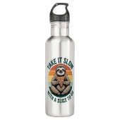 Neem het langzaam met een plakje om te gaan waterfles  (Voorkant)