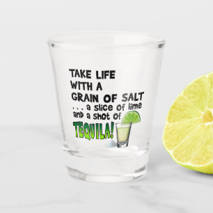 Neem het leven met een korrel zout en heet van Teq Shot Glas