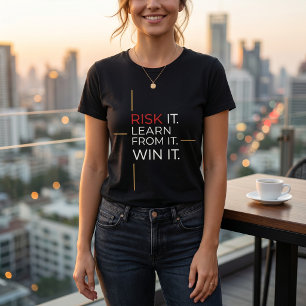 Neem het risico. Leer ervan. Win het - Motiverende Tri-Blend Shirt