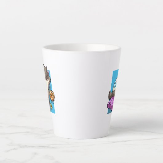 Neem het rustig ontspannen neushoorn grappig zwemb latte mok (Voorkant)