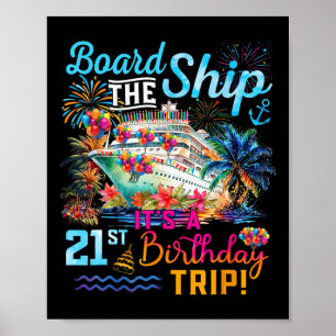 Neem het schip het is een 21e verjaardagstrip crui poster