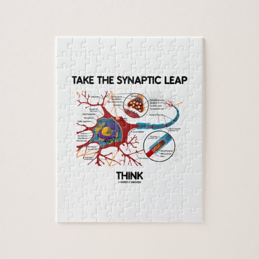 Neem het synaptische lepdenken (Neuron-synapse) Legpuzzel (Verticaal)