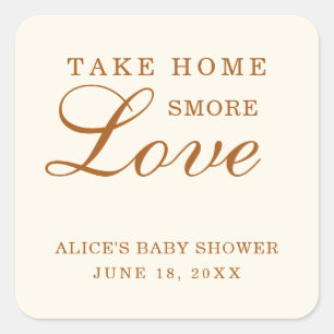 Neem Home Smore Love Elegant Ivory Baby shower Vierkante Sticker