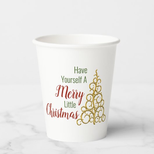 Neem jezelf een vrolijk klein kerstpapierkopje papieren bekers (Voorkant)
