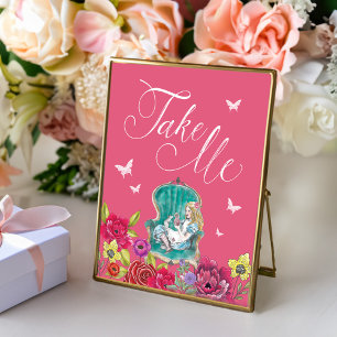 Neem me Alice in Wonderland Vibrant Floral Poster