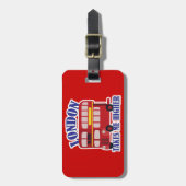 Neem me Hoger in London Cartoon Bus Fun Bagagelabel (Voorkant verticaal)