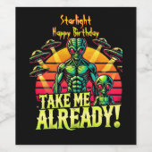 Neem me mee, al levendige kosmische ontmoetingen b wijn etiket (Enkel label)