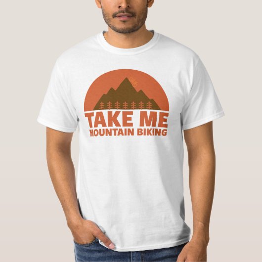 Neem me mee, mountainbiken t-shirt (Voorkant)