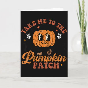 Neem me mee naar de pompoenveld peuter herfst pomp kaart