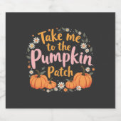 Neem me mee naar de pompoenveld Thanksgiving Pompo Likeurfles Etiket (Enkel label)