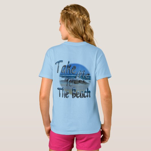 Neem me mee naar het strand. t-shirt (Achterkant volledig)