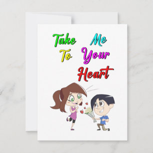 Neem me mee naar je hart valentijnskaarten bedankkaart