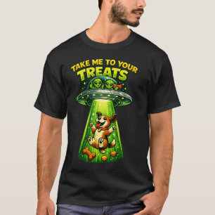 Neem Me Mee Naar Je Snoepjes Grappige Sci-Fi Hond T-shirt