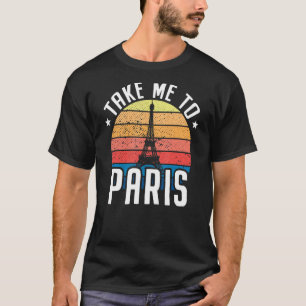 Neem me mee naar Parijs Heartbeat Eiffel Tower Fra T-shirt