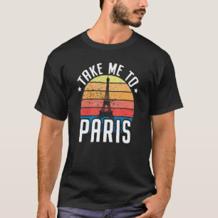 Neem me mee naar Parijs Heartbeat Eiffel Tower Fra T-shirt