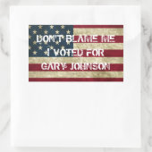 Neem me niet kwalijk dat ik op Gary Johnson Sticke Rechthoekige Sticker (Tas)