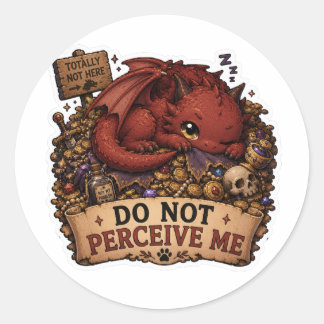 Neem Me Niet Waarnemend Grappige Slapende Drakenst Ronde Sticker