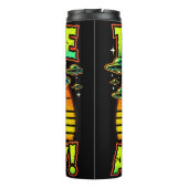 Neem me nu al, retro-stijl groene huid aliens thermosbeker (Achterkant)