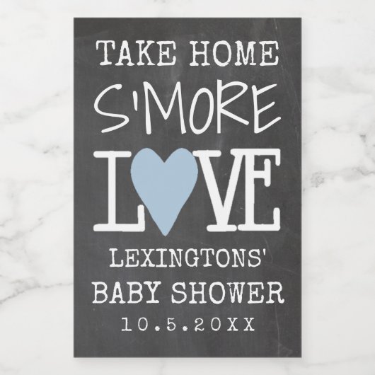 Neem mee naar huis's More Love Baby shower Chalkbo Voedselcontainer Etiket (Enkel label)