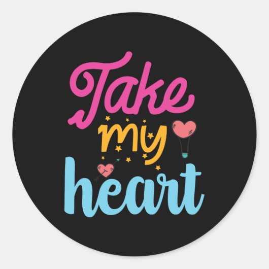 Neem mijn hart Valentijn Ronde Sticker (Voorkant)