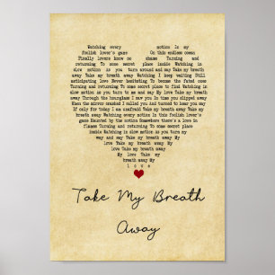 Neem mijn  hartzong lyrische afdruk van de ringweg poster