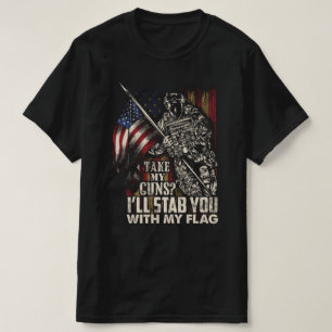 neem mijn pistolen je met mijn veteranen op de bee t-shirt