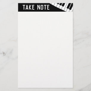 "Neem nota van" Musical Piano Stationery Briefpapier