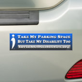 Neem ook mijn handicap - Bumpersticker (Op auto)