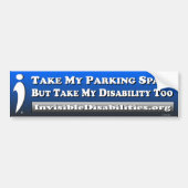 Neem ook mijn handicap - Bumpersticker (Voorkant)