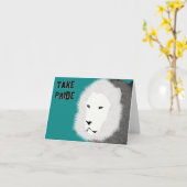 Neem Pride Note Kaart - Lion in Blauwgroen (Gele Bloem)