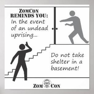 Neem Shelter niet in een kelder Poster