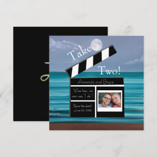 Neem Twee, sla het strand op met de datum van het Save The Date