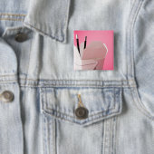 Neem uit op Roze Vierkante Button 5,1 Cm (In situ)