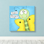 Neem vlucht vlinder canvas afdruk (Insitu (Houten vloer))