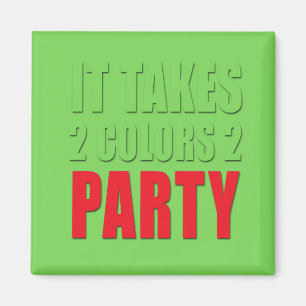 Neemt 2 kleuren 2 Party rood: groen Magneet