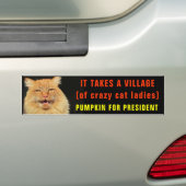 Neemt een dorp voor de Crazy Cat Dames Bumpersticker (Op auto)