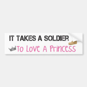 Neemt een soldaat die van een prinses Bumpersticke Bumpersticker