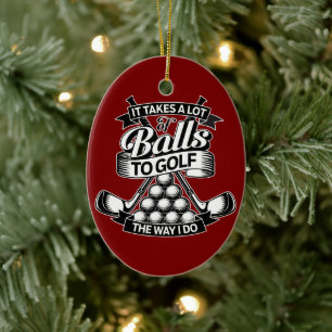 Neemt heel veel ballen - grappige golf keramisch ornament